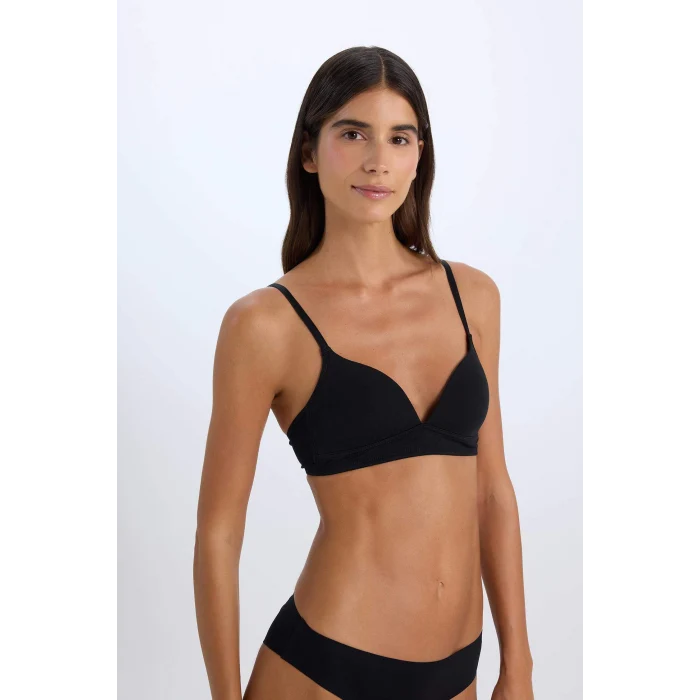 Defacto X9027 Siyah Pamuklu Comfort Pedli Bra-Fall in Love
