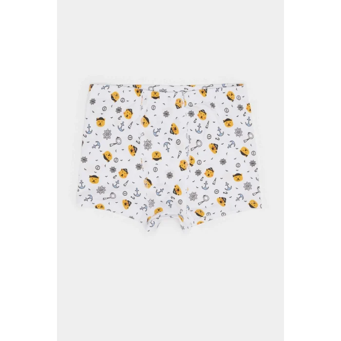 Defacto E6870 Beyaz Erkek Çocuk Desenli 3lü Boxer