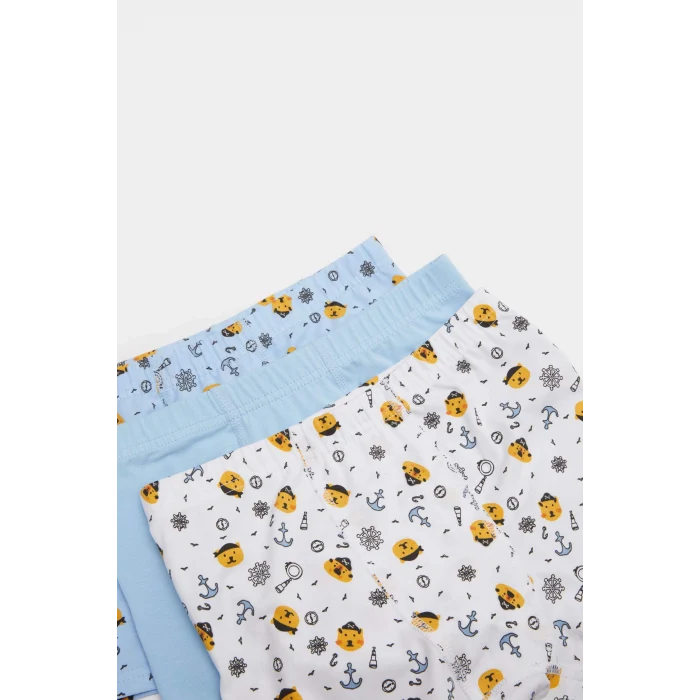 Defacto E6870 Beyaz Erkek Çocuk Desenli 3lü Boxer