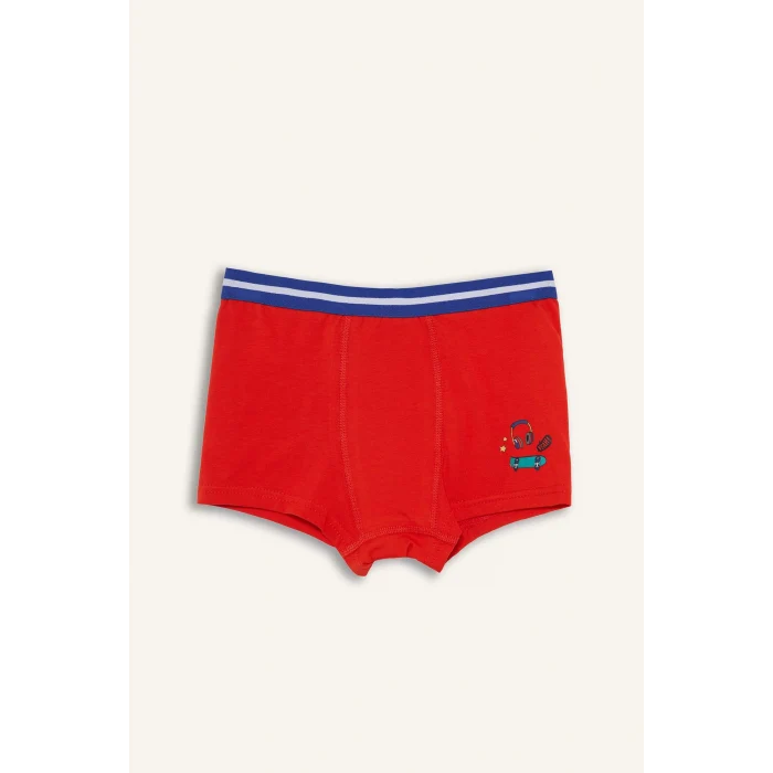 Defacto E6878 Kırmızı Erkek Çocuk Desenli 3lü Boxer