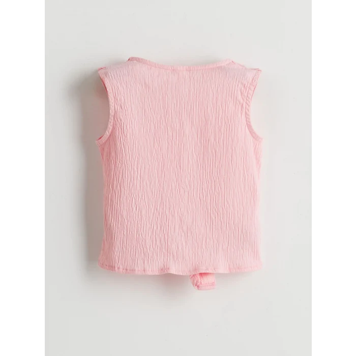 LCW Kids Pembe Düğmeli Kız Çocuk Bluz ve Şort 2li