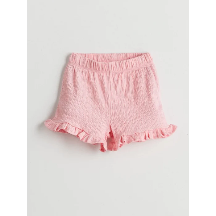 LCW Kids Pembe Düğmeli Kız Çocuk Bluz ve Şort 2li