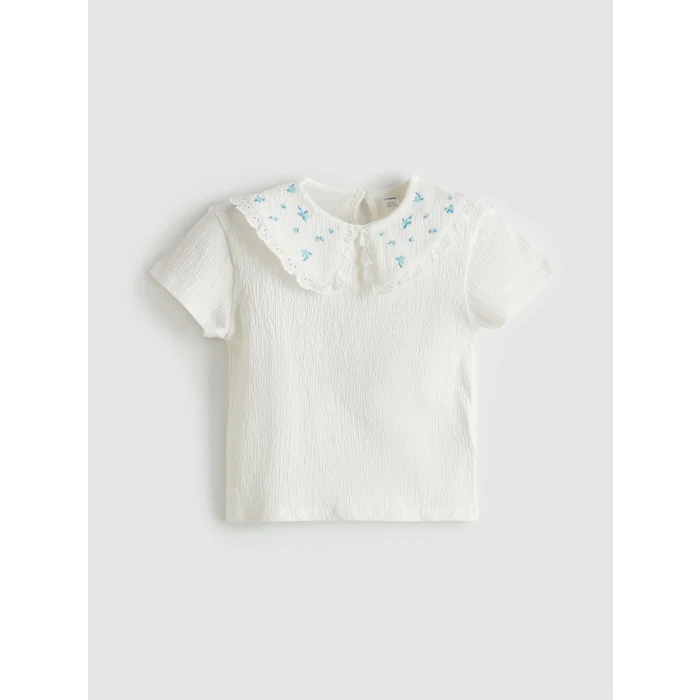 LCW Kids Ekru Çiçekli Kız Çocuk Bluz ve Etek 2li