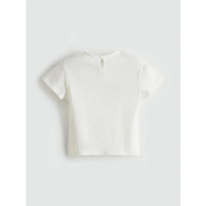 LCW Kids Ekru Çiçekli Kız Çocuk Bluz ve Etek 2li