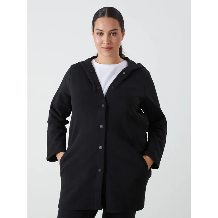 LCWAIKIKI Basic Siyah Kapüşonlu Kadın Hırka