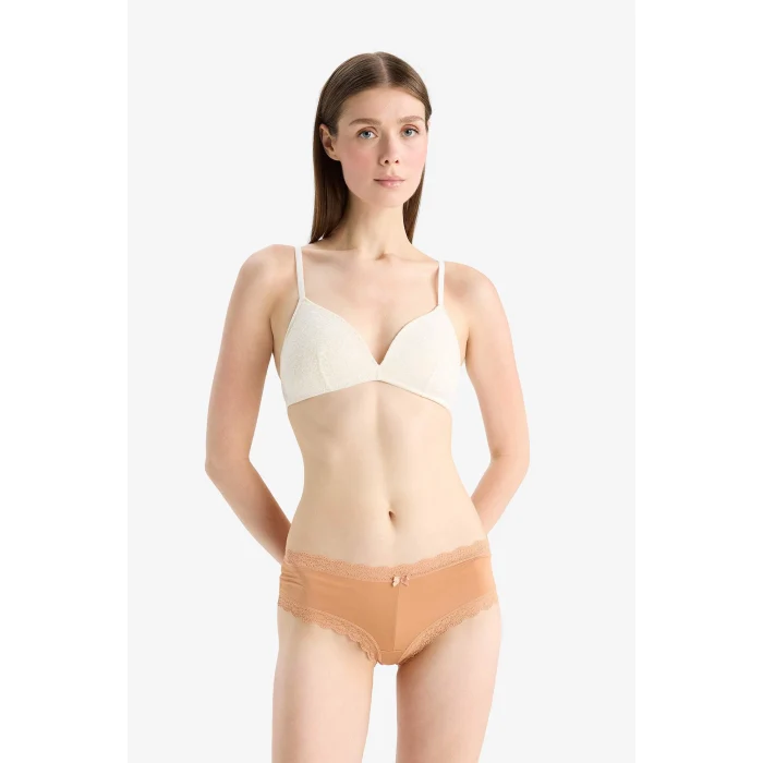 Defacto E4217 İndigo Dantel Detaylı Micro 3lü Hipster Külot-Fall in Love