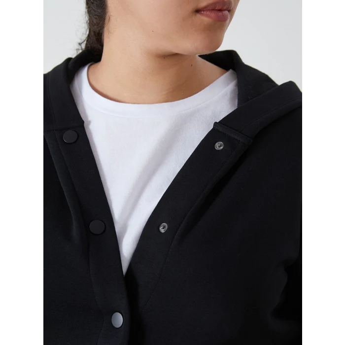 LCWAIKIKI Basic Siyah Kapüşonlu Kadın Hırka