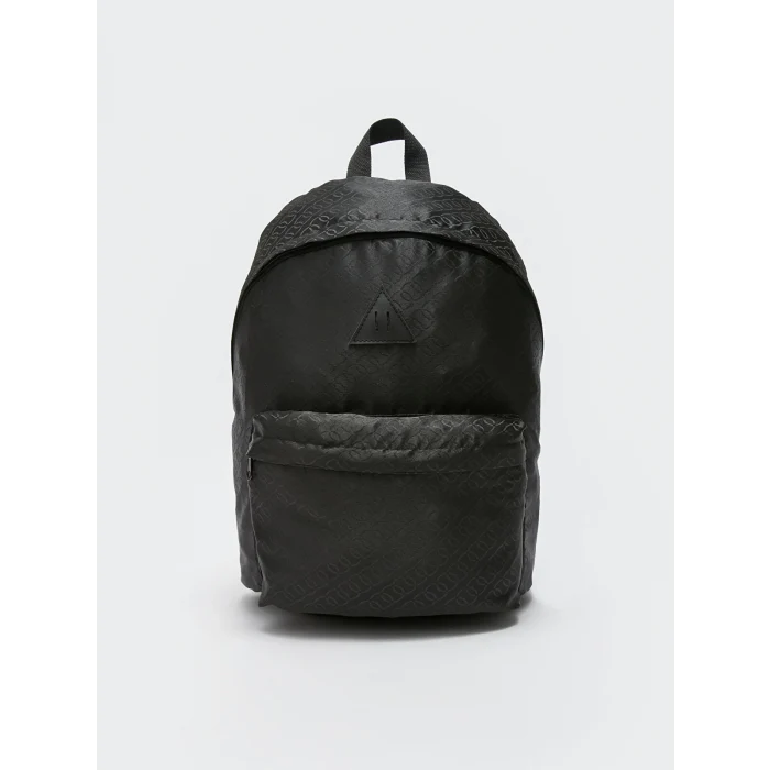 LCW ACCESSORIES Siyah Etiket Baskılı Kadın Sırt Çantası