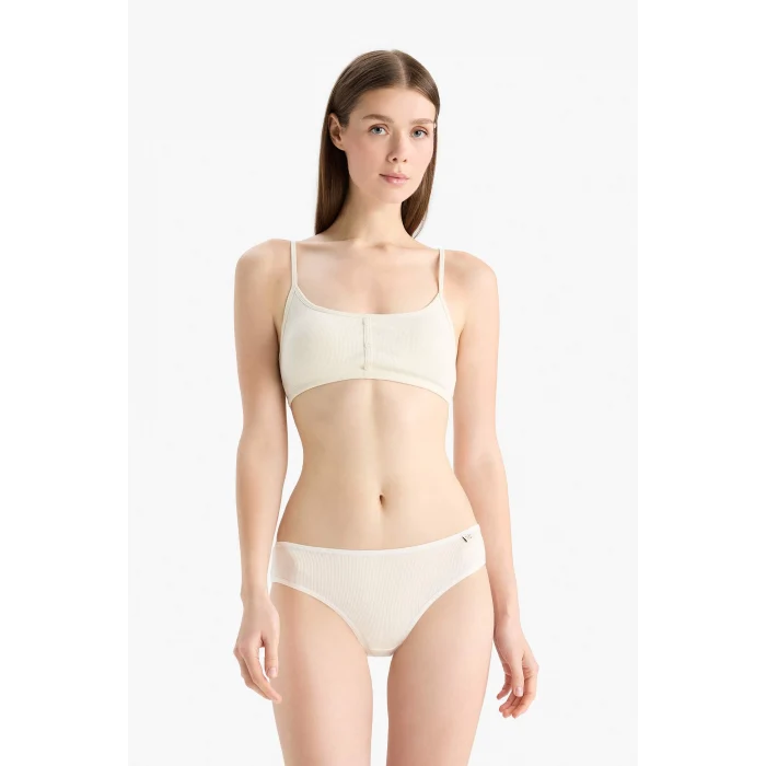 Defacto D6404 Gri Ribana 3lü Askılı Brief Külot-Fall in Love