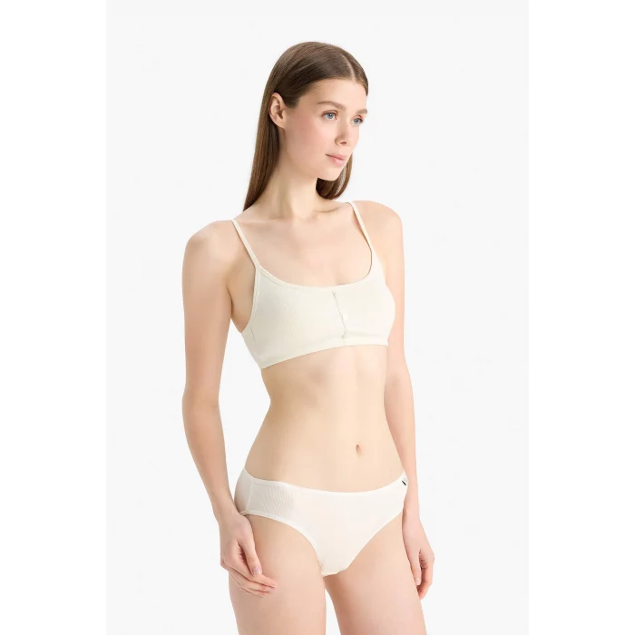 Defacto D6404 Gri Ribana 3lü Askılı Brief Külot-Fall in Love