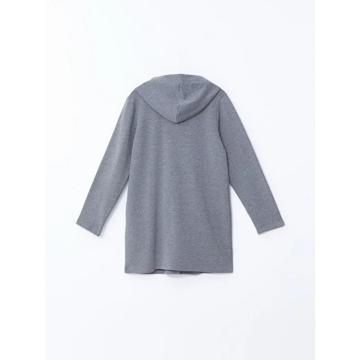 LCWAIKIKI Basic Antrasit Kapüşonlu Kadın Hırka