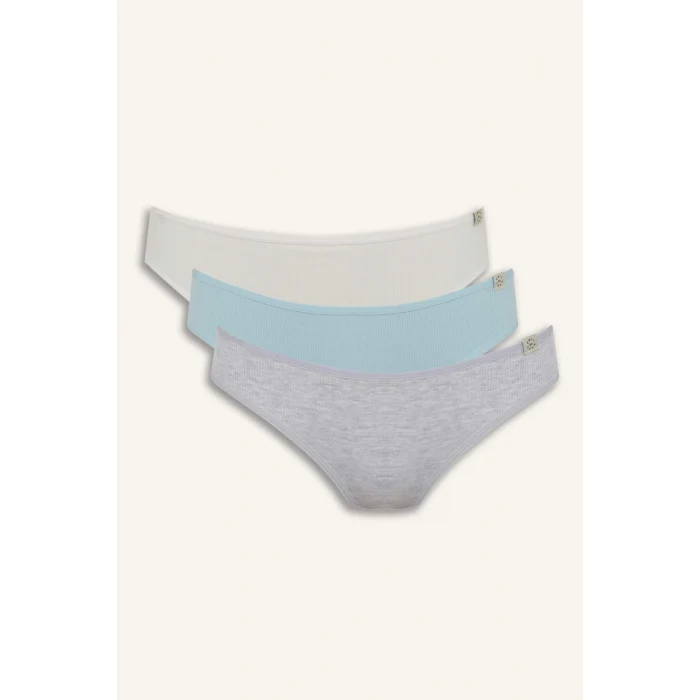 Defacto D6404 Mavi Ribana 3lü Askılı Brief Külot-Fall in Love