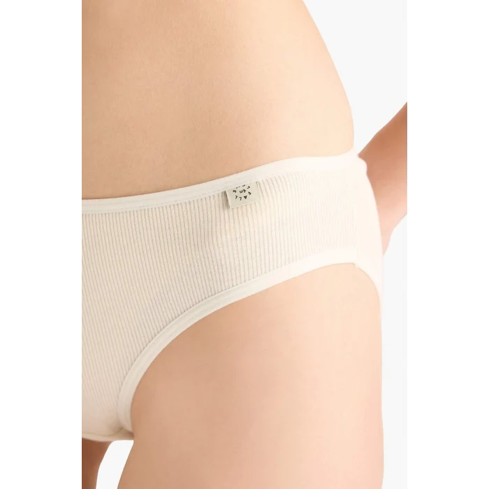 Defacto D6404 Gri Ribana 3lü Askılı Brief Külot-Fall in Love