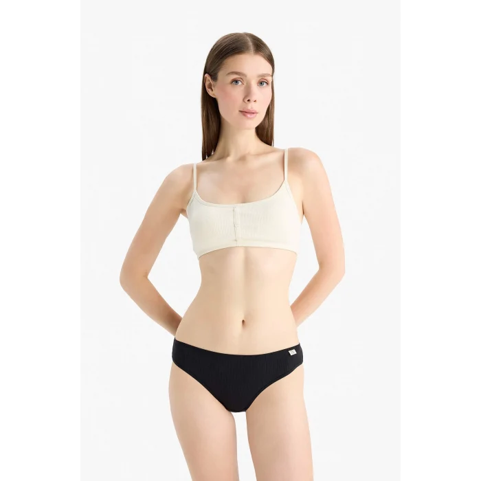 Defacto D6404 Gri Ribana 3lü Askılı Brief Külot-Fall in Love