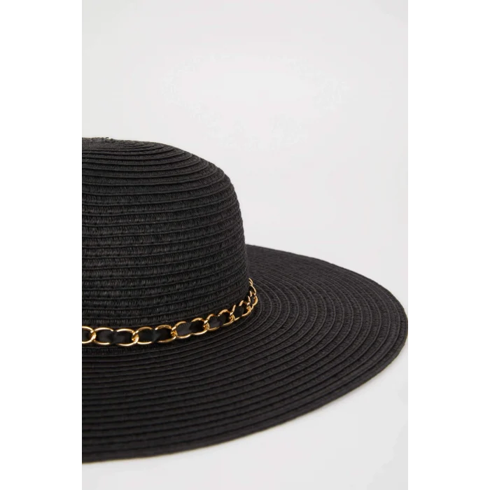 Defacto M8834 Siyah Kadın Hasır Şapka