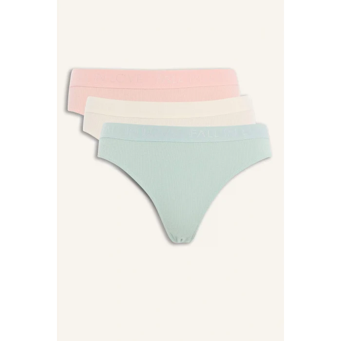 Defacto E4926 Yeşil Ribana 3lü Brief Külot-Fall in Love