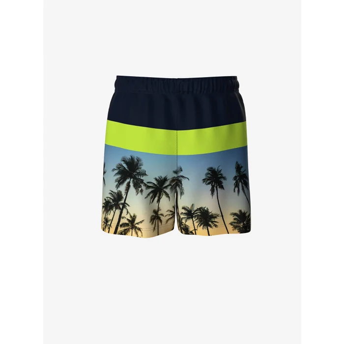 LCW Kids Lacivert Beli Lastikli Baskılı Erkek Çocuk Deniz Şortu