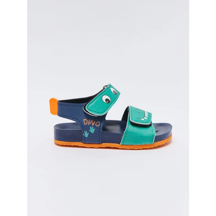 LCW STEPS Lacivert Tek Bantlı Baskılı Erkek Bebek Sandalet