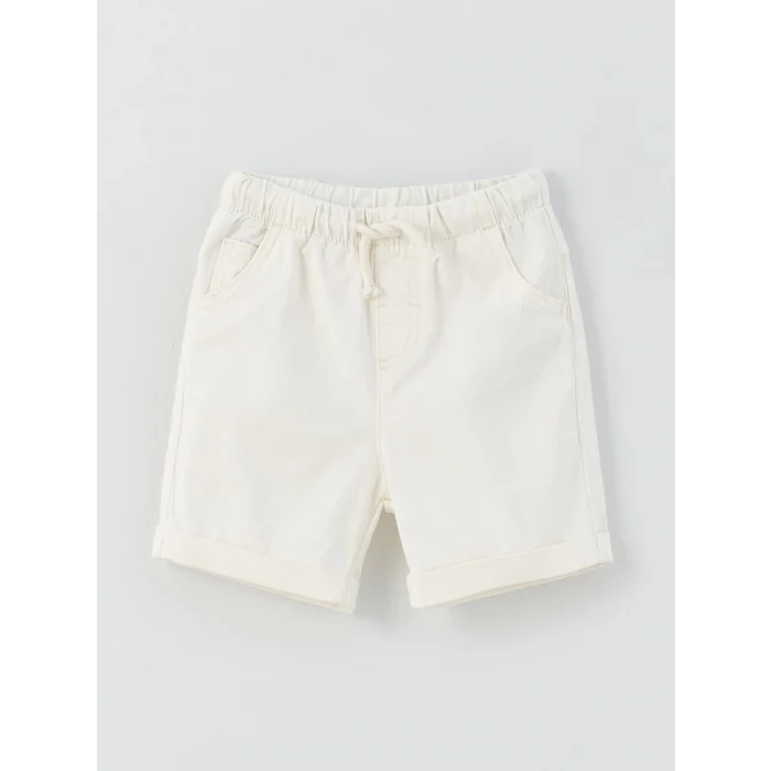 LCW baby Mavi Desenli Kısa Kollu Erkek Bebek Gömlek ve Şort 2li Takım