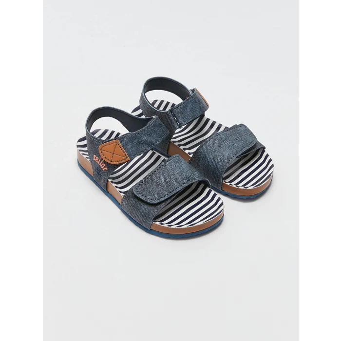 LCW STEPS Indigo Çift Bantlı Cırt Cırtlı Erkek Bebek Sandalet