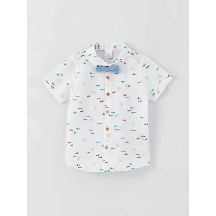 LCW baby Beyaz Kısa Kollu Baskılı Erkek Bebek 3lü Takım