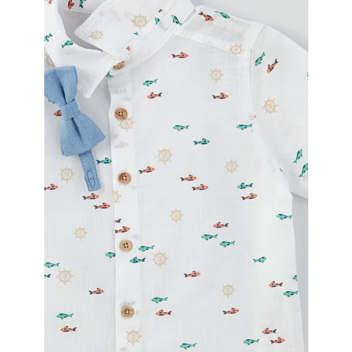 LCW baby Beyaz Kısa Kollu Baskılı Erkek Bebek 3lü Takım