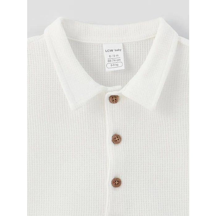 LCW baby Ekru Polo Yaka Kısa Kollu Erkek Bebek Tişört ve Şort 2li Takım