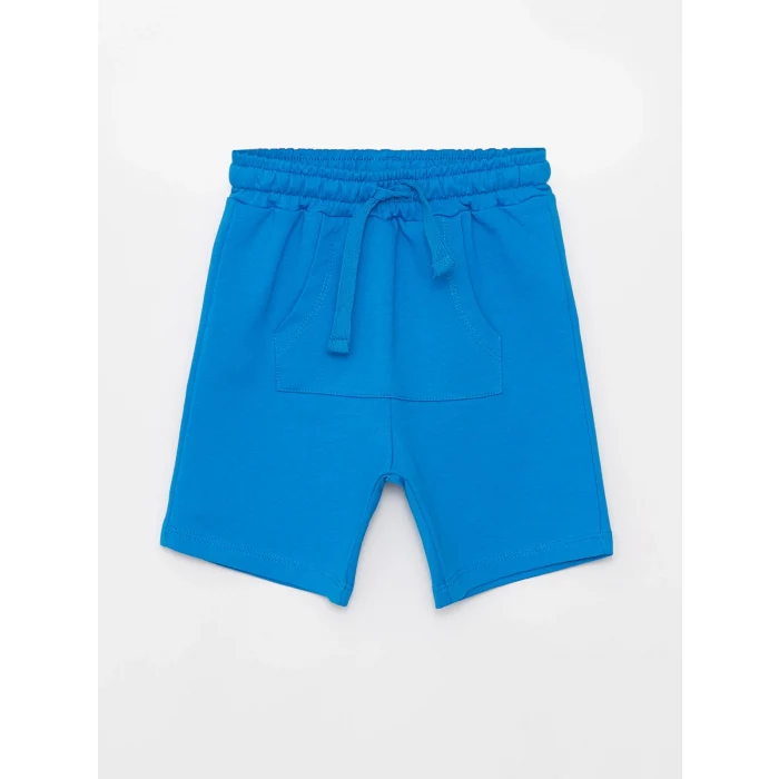 LCW baby Bej Bisiklet Yaka Kısa Kollu Baskılı Erkek Bebek Tişört ve Şort 2li Takım