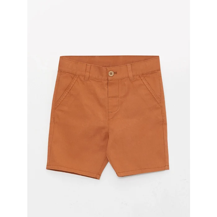 LCW baby Beyaz Desenli Kısa Kollu Erkek Bebek Gömlek ve Şort 2li Takım