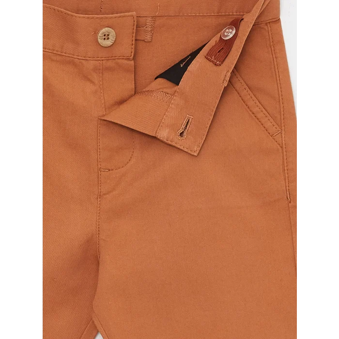 LCW baby Beyaz Desenli Kısa Kollu Erkek Bebek Gömlek ve Şort 2li Takım