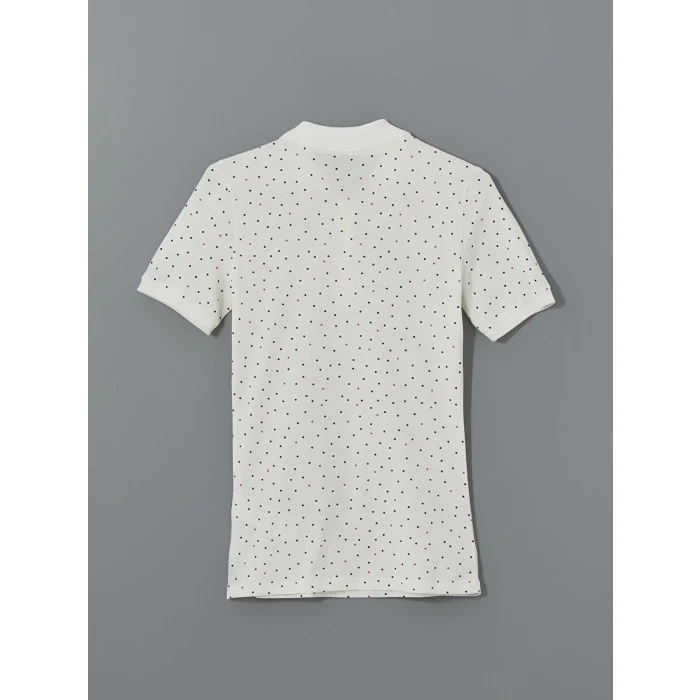 LCWAIKIKI Classic Ekru Polo Yaka Desenli Kadın Tişört