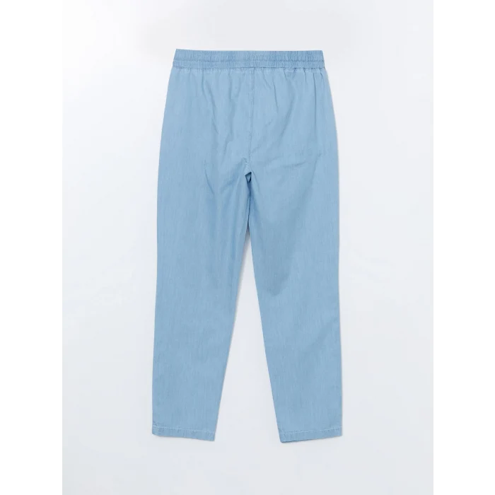 LCWAIKIKI Classic Bej Beli Lastikli Carrot Fit Kadın Jean Pantolon