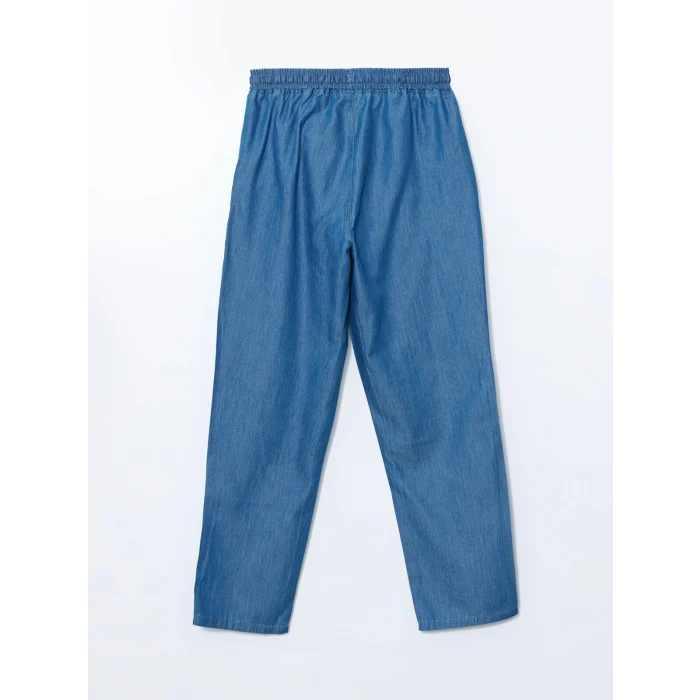 LCW Modest Indigo Beli Lastikli Carrot Fit Kadın Jean Pantolon