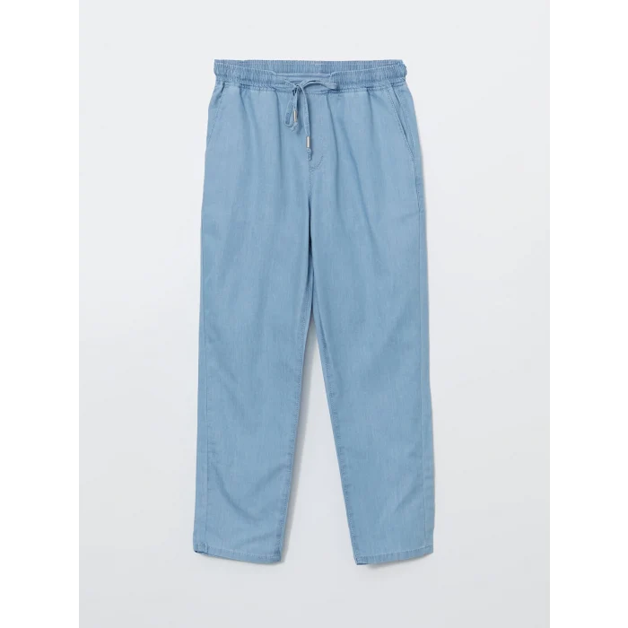 LCW Modest Indigo Beli Lastikli Carrot Fit Kadın Jean Pantolon