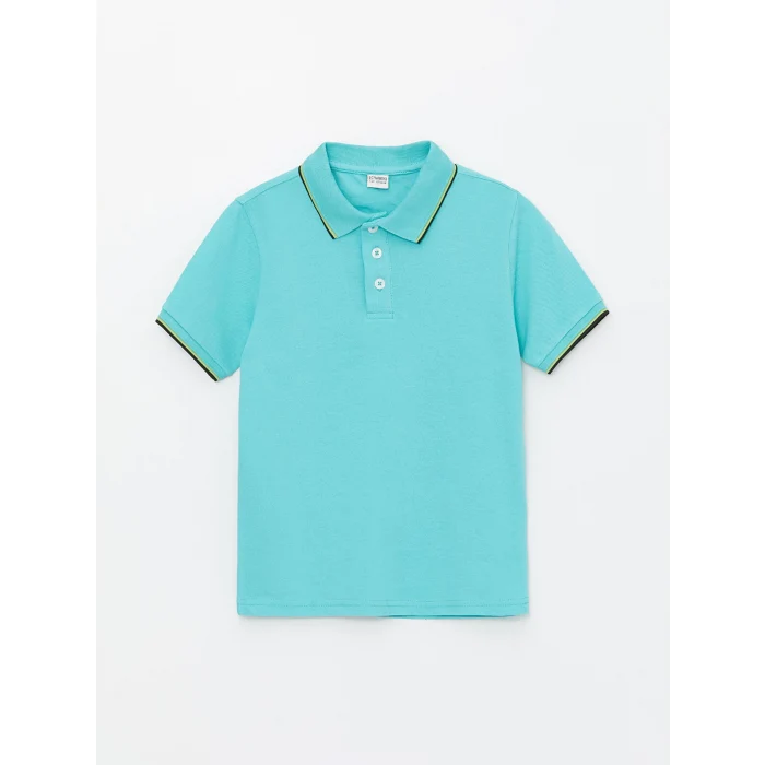 LCW Kids Turkuaz Polo Yaka Basic Kısa Kollu Erkek Çocuk Tişört