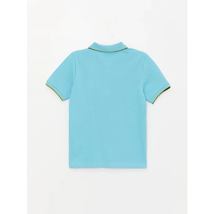 LCW Kids Mavi Polo Yaka Basic Kısa Kollu Erkek Çocuk Tişört