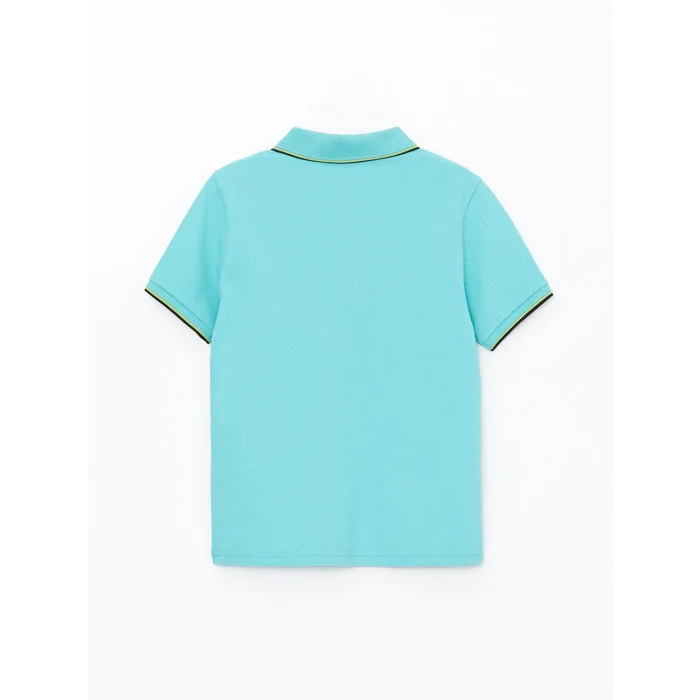 LCW Kids Turkuaz Polo Yaka Basic Kısa Kollu Erkek Çocuk Tişört