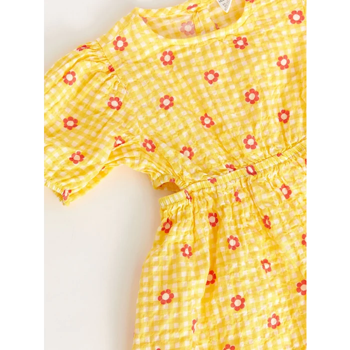 LCW baby Sari Kare Yaka Kız Bebek Elbise