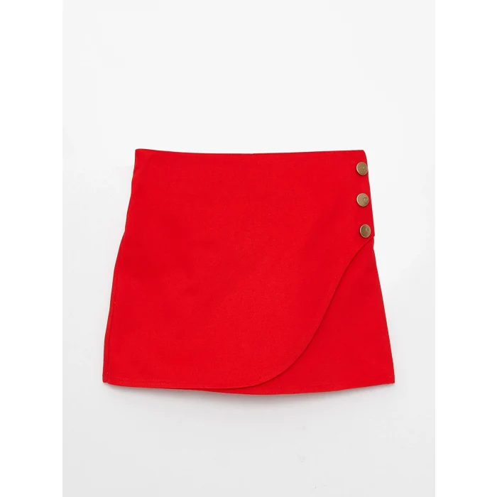 LCW baby Ekru Bebe Yaka Nakış Detaylı Kız Bebek Gömlek ve Etek 2li Takım