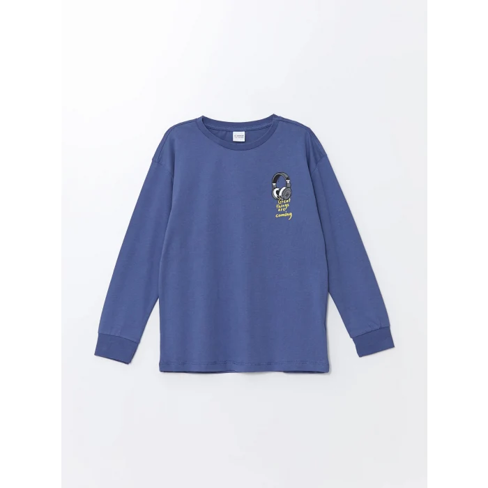 LCW Kids Mavi Baskılı Erkek Çocuk Pijama Takımı