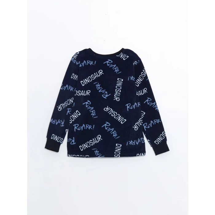 LCW Kids Lacivert Bisiklet Yaka Polar Erkek Çocuk Pijama Takımı