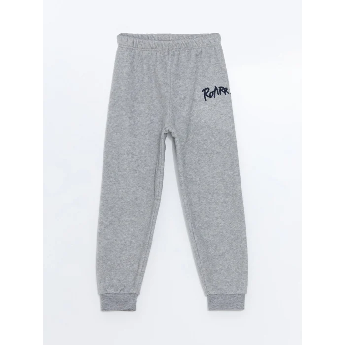 LCW Kids Lacivert Bisiklet Yaka Polar Erkek Çocuk Pijama Takımı