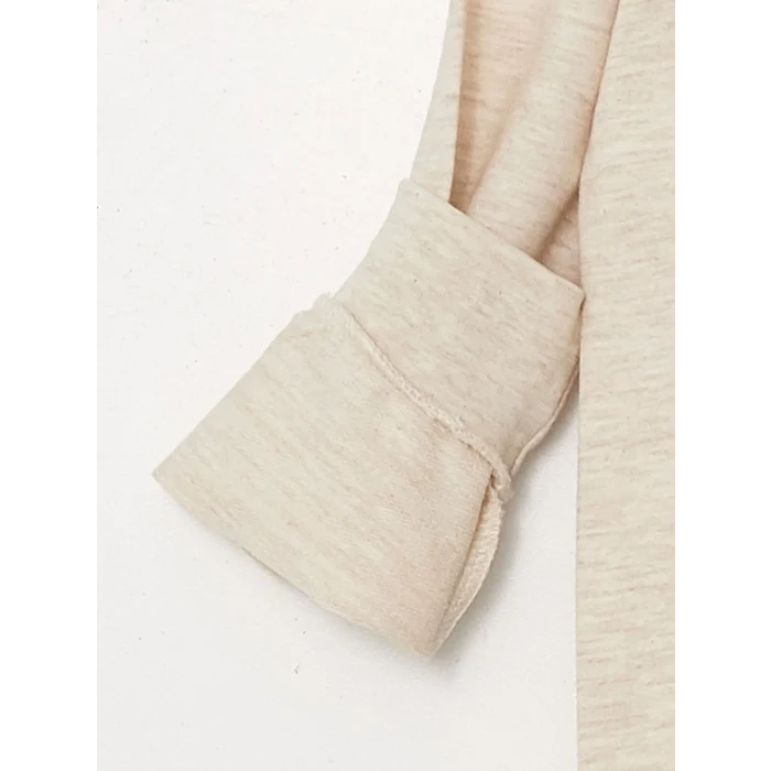 LCW Kids Bej Bisiklet Yaka Baskılı Uzun Kollu Erkek Çocuk Pijama Takımı