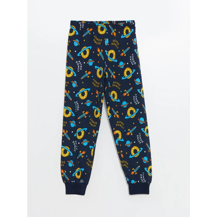 LCW Kids Lacivert Bisiklet Yaka Erkek Çocuk Pijama Takımı