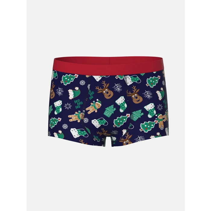 LCW Kids Lacivert Yılbaşı Temalı Erkek Çocuk Boxer 3lü