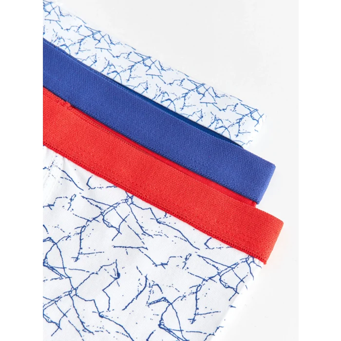 LCW Kids Beyaz Baskılı Pamuklu Erkek Çocuk Boxer 3lü