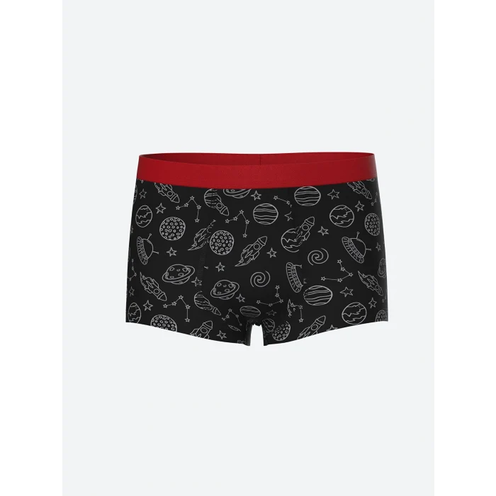 LCW Kids Siyah Baskılı Erkek Çocuk Boxer 3lü