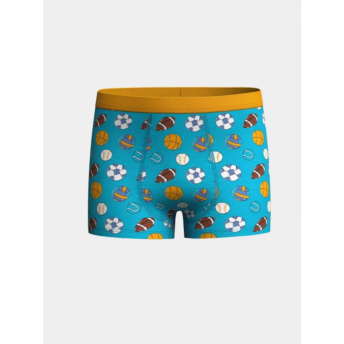LCW Kids Mavi Baskılı Pamuklu Erkek Çocuk Boxer 3lü