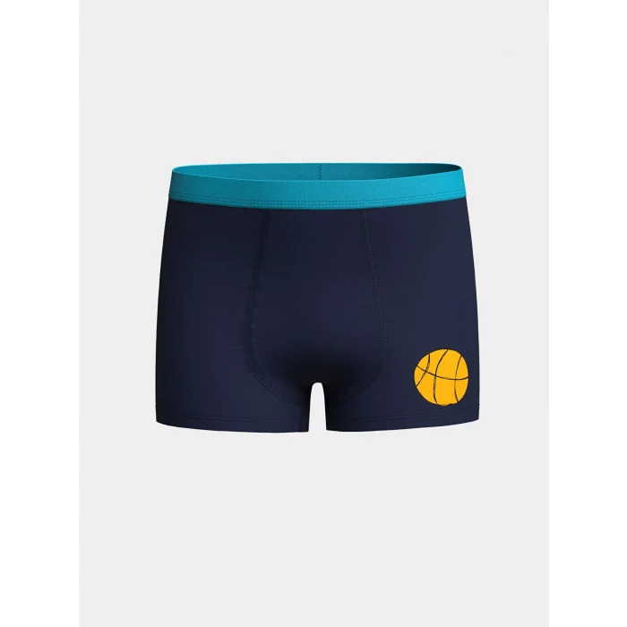 LCW Kids Mavi Baskılı Pamuklu Erkek Çocuk Boxer 3lü