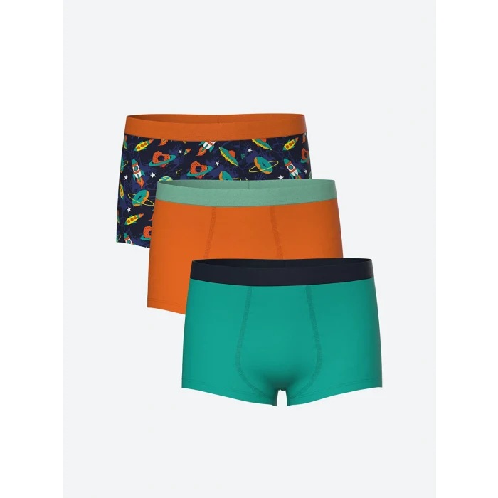 LCW Kids Mavi Baskılı Erkek Çocuk Boxer 3lü